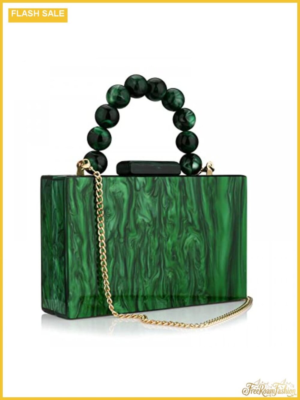 Acrylic Clutch Evening Bag with Pearl Chain for Women Formal Party Prom